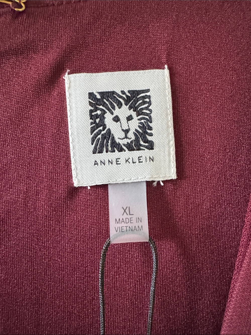 Anne Klein dress - Wine Red Long Sleeve Knot-Front Midi Dress - Picture 3 of 7